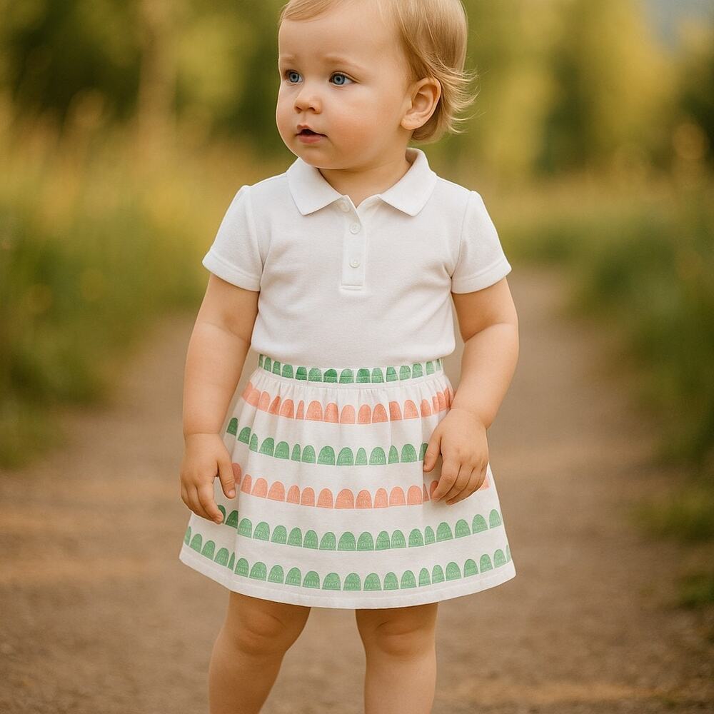 Gymboree Girls Skirt Size 6-12 Mo Island Cruise Neon Geo‎ w/Bloomers NEW